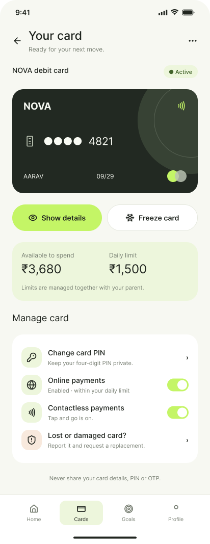 Teen card