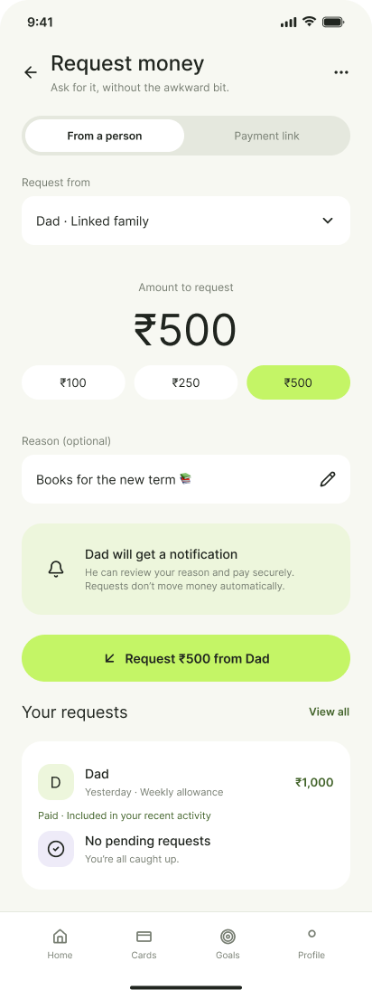 Teen request money